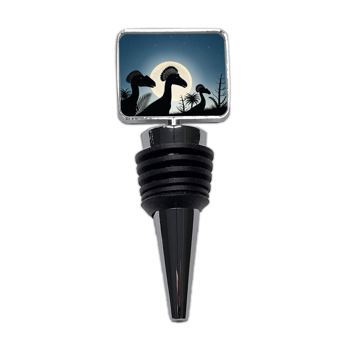 Dilophosaurus Silhouettes Dinosaurs Wine Bottle Stopper