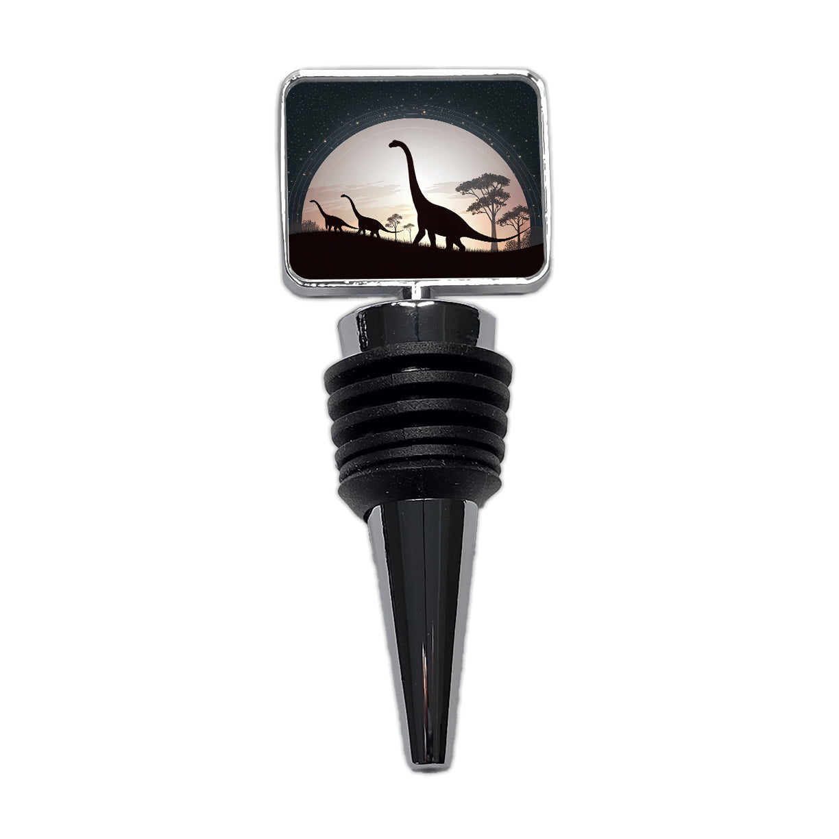 Diplodocus Silhouettes Dinosaurs Wine Bottle Stopper