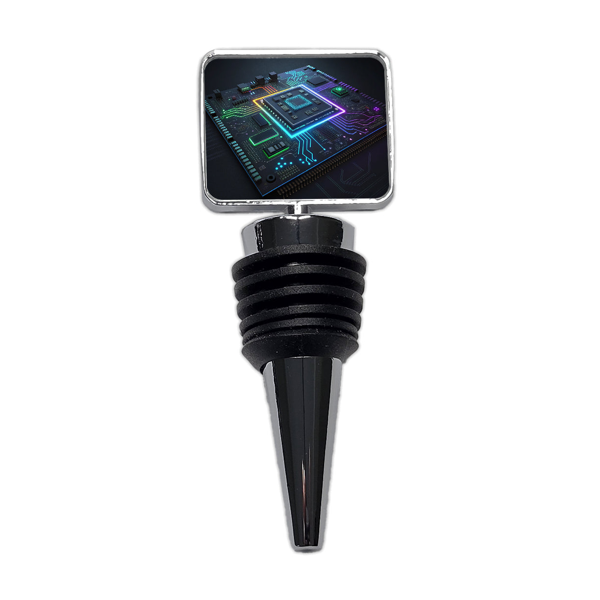 Futuristic Circuit Board Wine Bottle Stopper