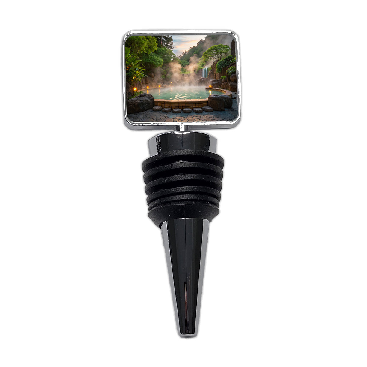 Geothermal Spa Waterfall Wine Bottle Stopper