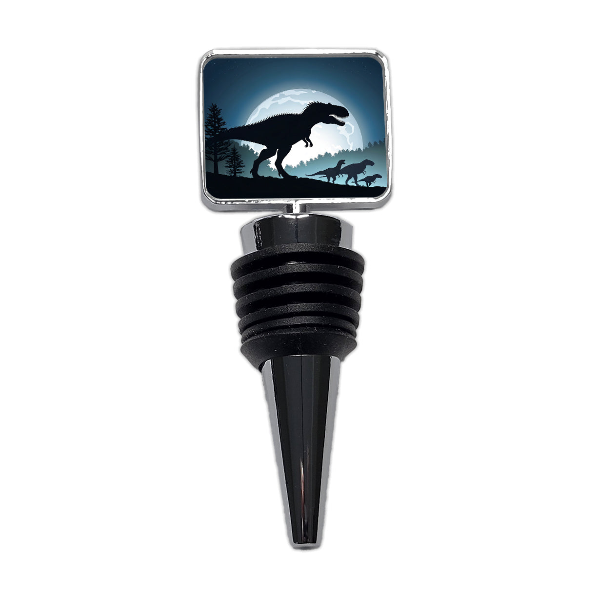 Giganotosaurus Silhouettes Dinosaurs Wine Bottle Stopper
