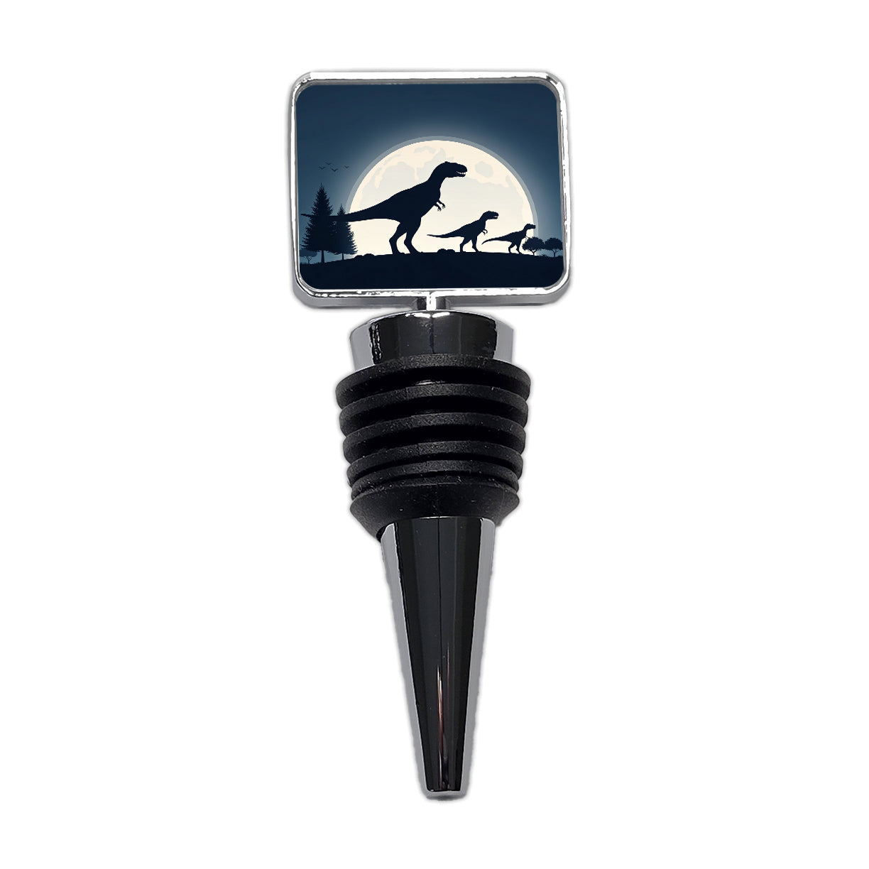 Giganotosaurus Silhouettes Walking Dinosaurs Wine Bottle Stopper