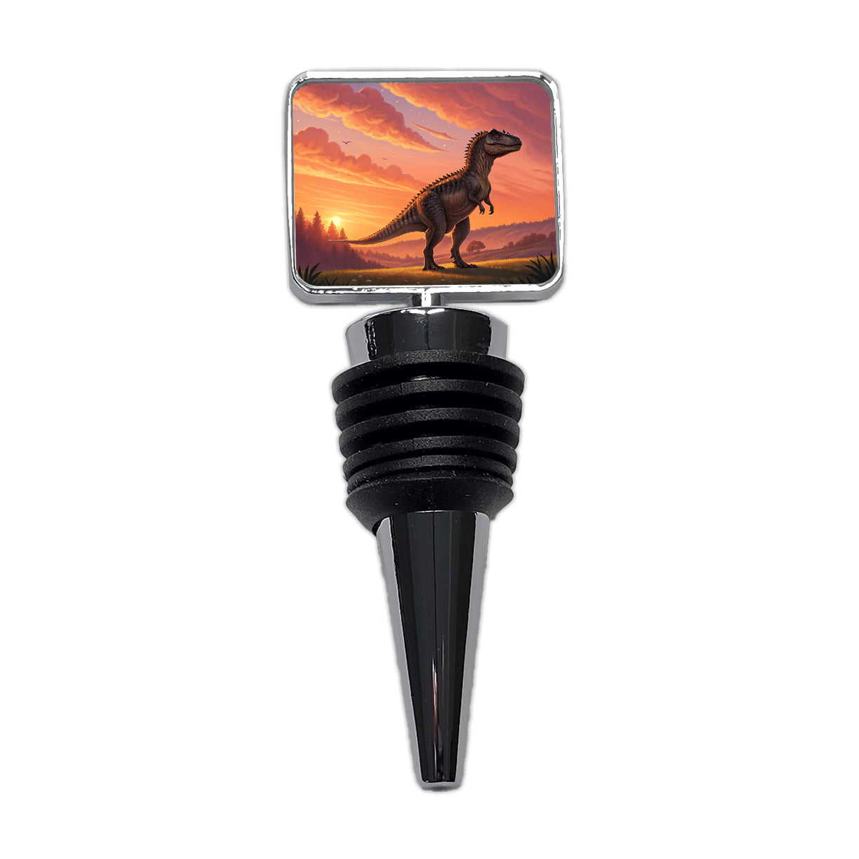 Giganotosaurus Standing Sunset Dinosaur Wine Bottle Stopper
