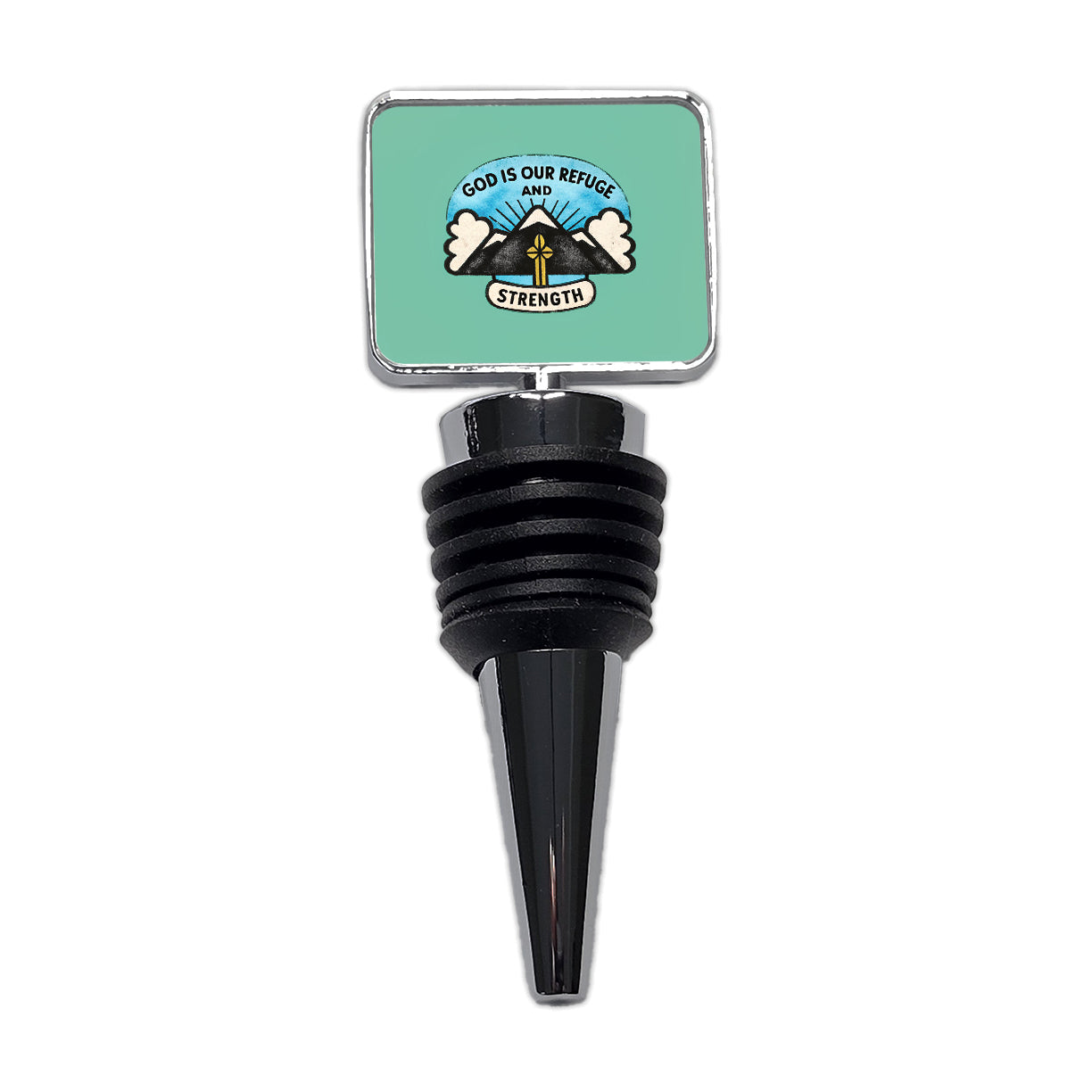God Is Our Refuge And Strength Bible Verse Wine Bottle Stopper