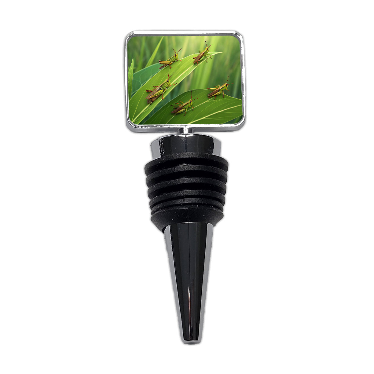 Grasshoppers On Leaves Wine Bottle Stopper