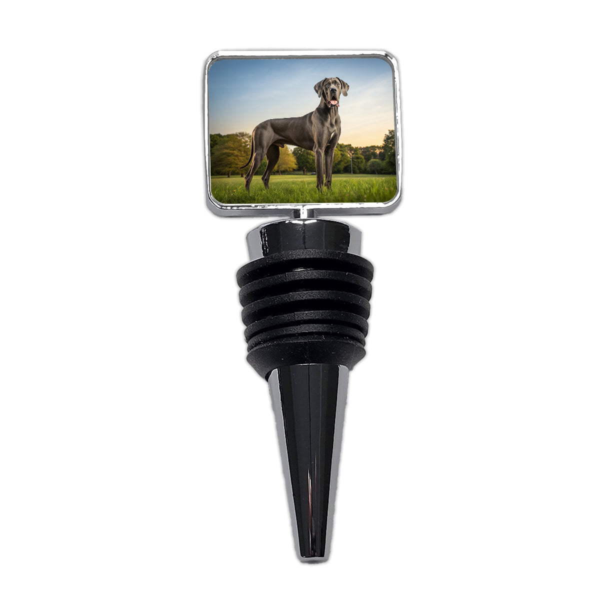 Great Dane In Grass Wine Bottle Stopper