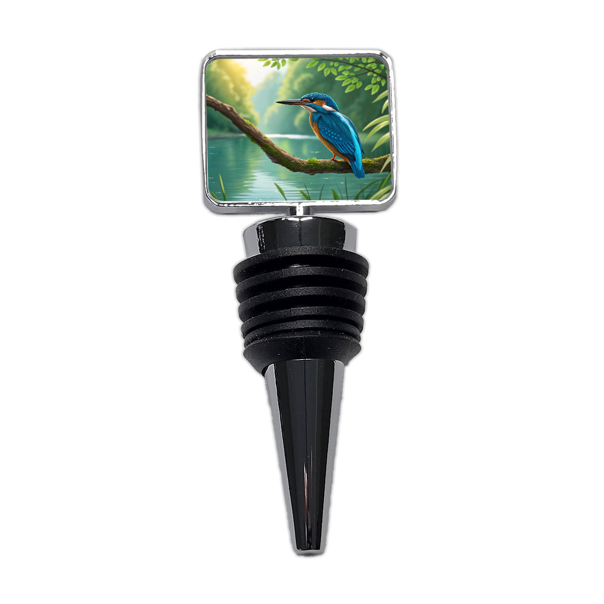 Kingfisher Blue Bird Wine Bottle Stopper