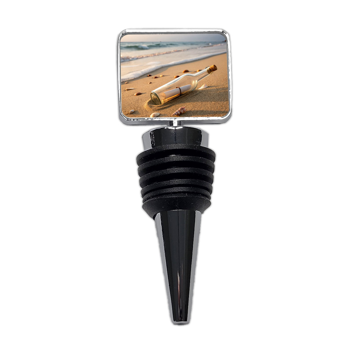 Message In A Bottle Beach Ocean Wine Bottle Stopper