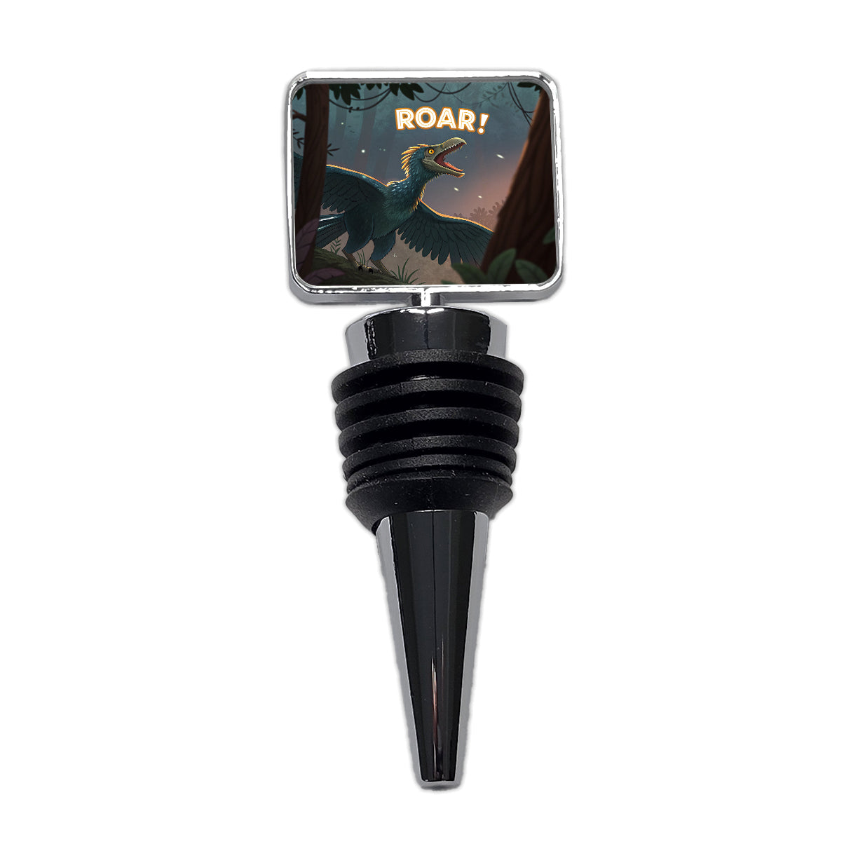 Microraptor Roar Dinosaur Wine Bottle Stopper