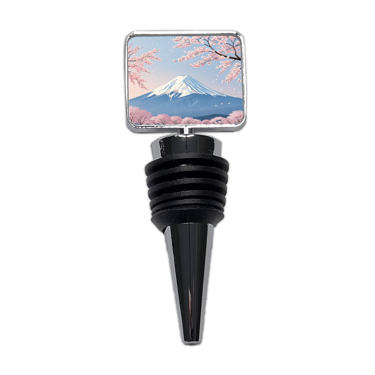 Mount Fuji Japan Cherry Blossom Trees Wine Bottle Stopper