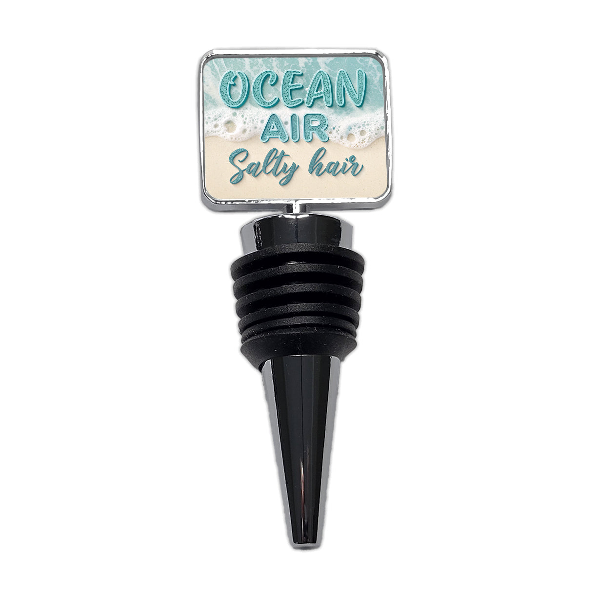 Ocean Air Salty Hair Sea Foam Beach Wine Bottle Stopper