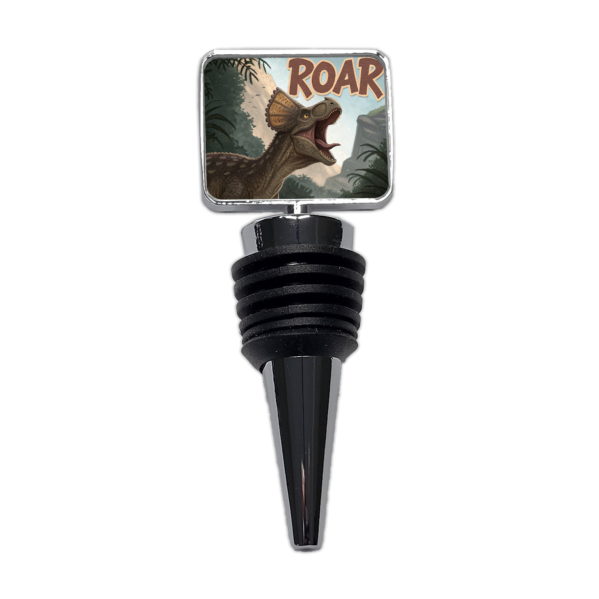 Pachycephalosaurus Roar Bold Dinosaur Wine Bottle Stopper