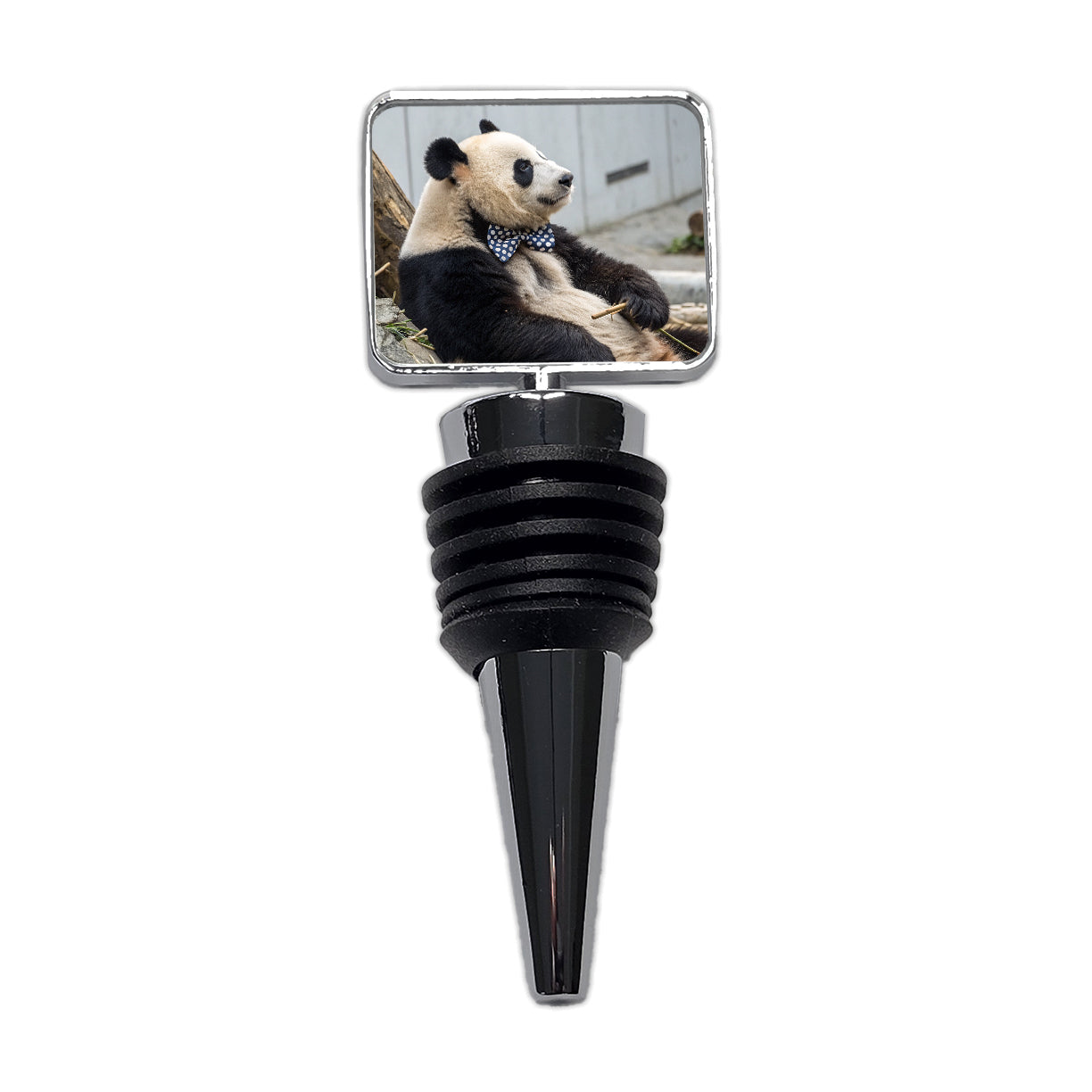 Panda Wearing Bow Tie Wine Bottle Stopper