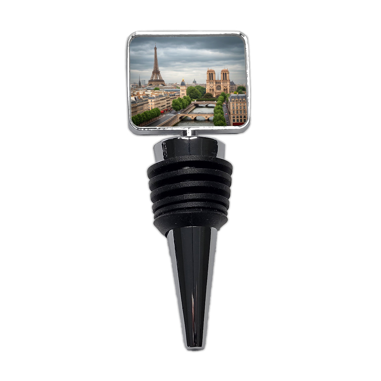 Paris France Travel Eiffel Tower Notre-Dame City Wine Bottle Stopper
