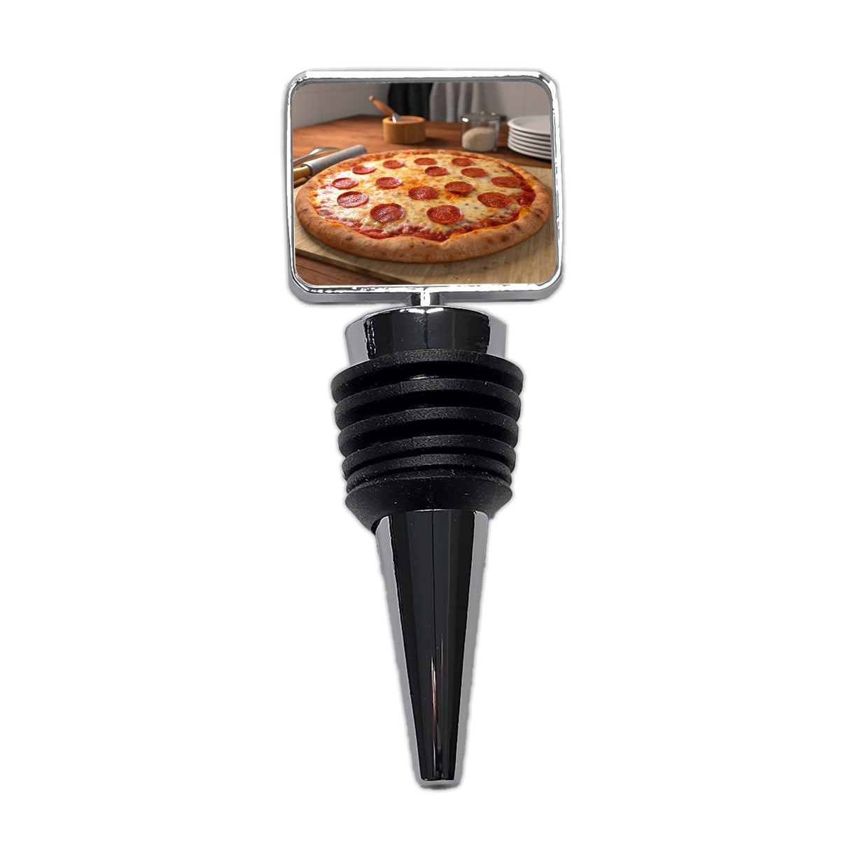 Pepperoni Pizza Yummy Dinner Wine Bottle Stopper