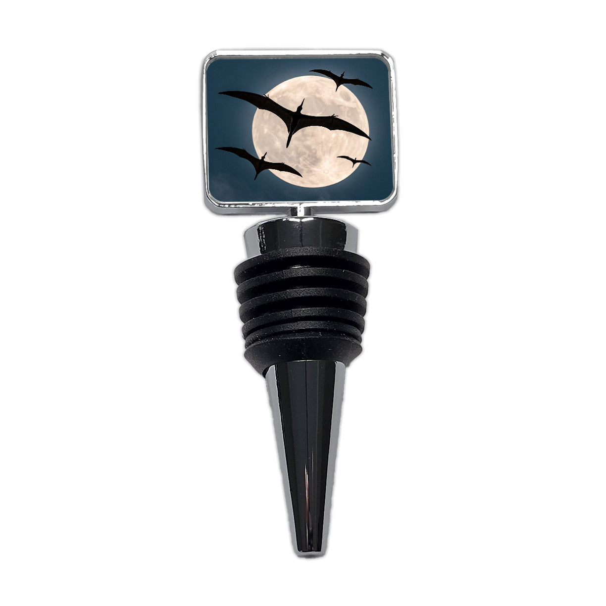Pterodactylus Silhouettes Night Dinosaurs Wine Bottle Stopper