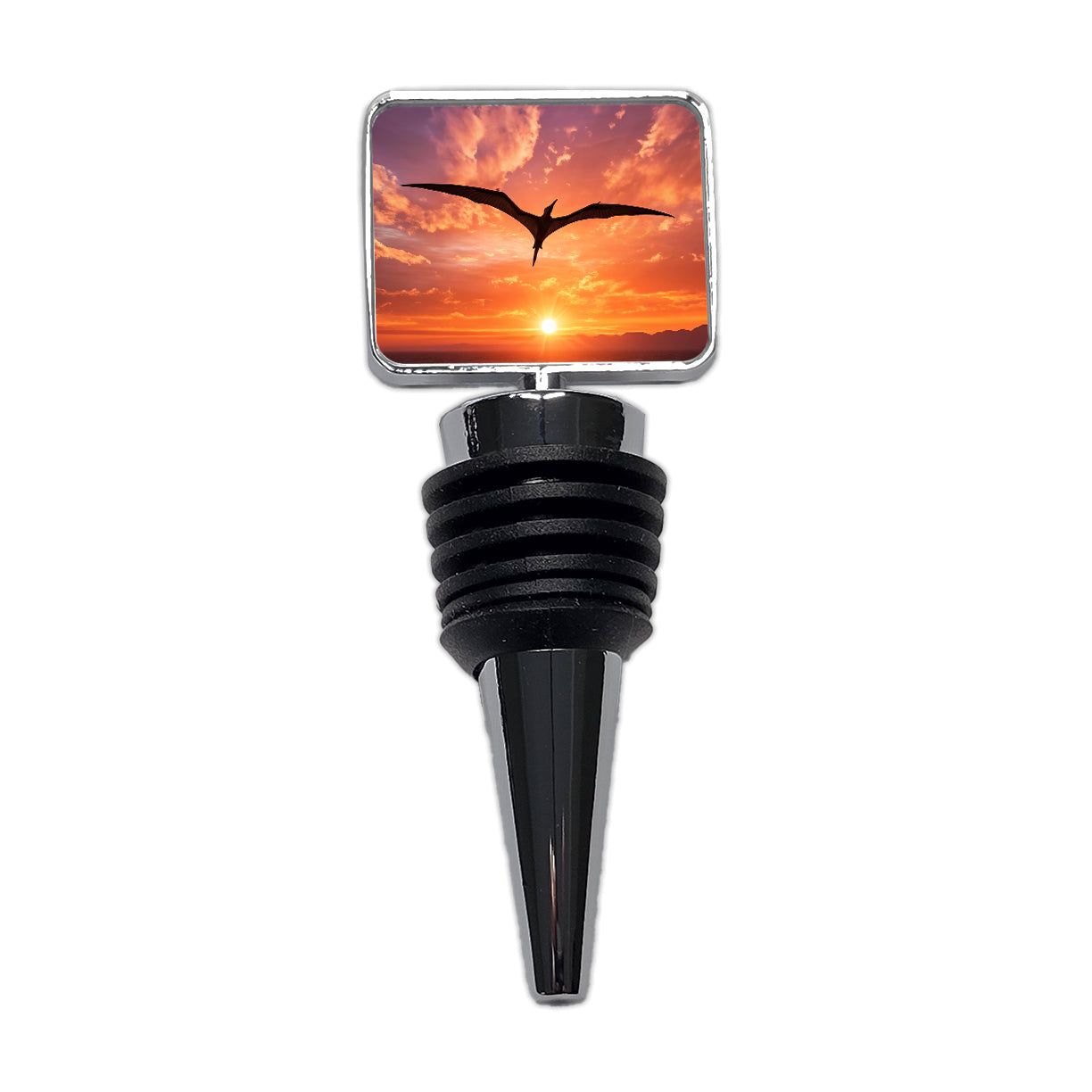 Pterodactylus Sunset Flying Dinosaur Wine Bottle Stopper