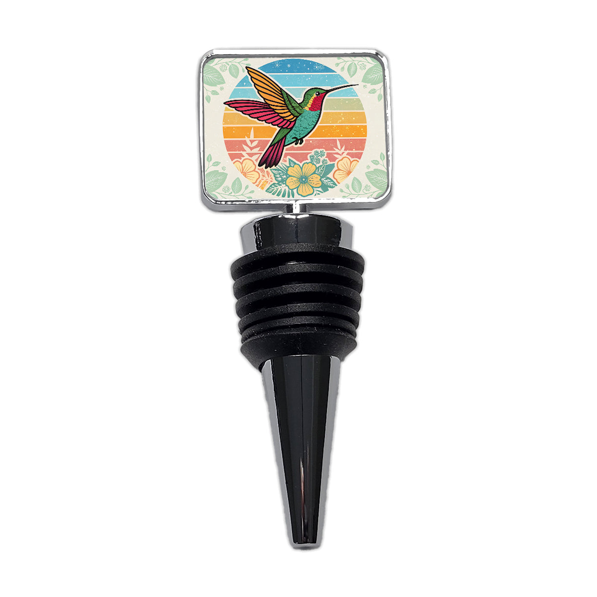 Retro Hummingbird Colorful Wine Bottle Stopper