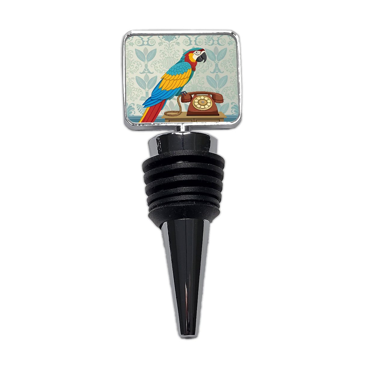 Retro Macaw Colorful Bird Wine Bottle Stopper