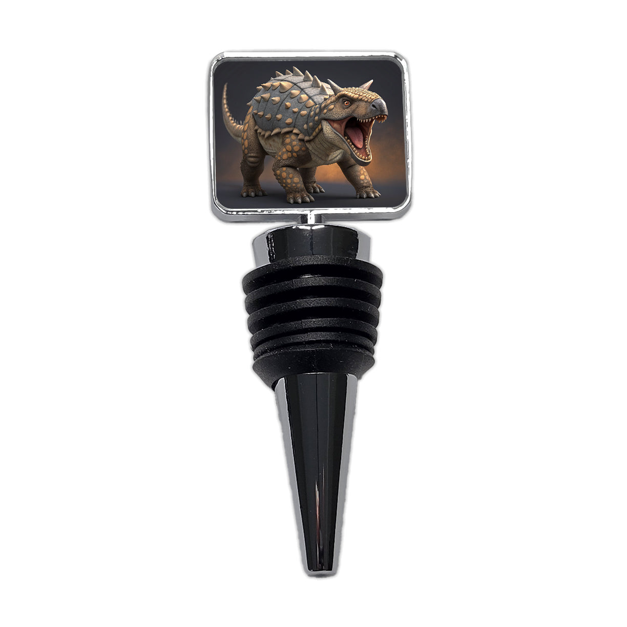 Roaring Ankylosaurus Dinosaur Wine Bottle Stopper