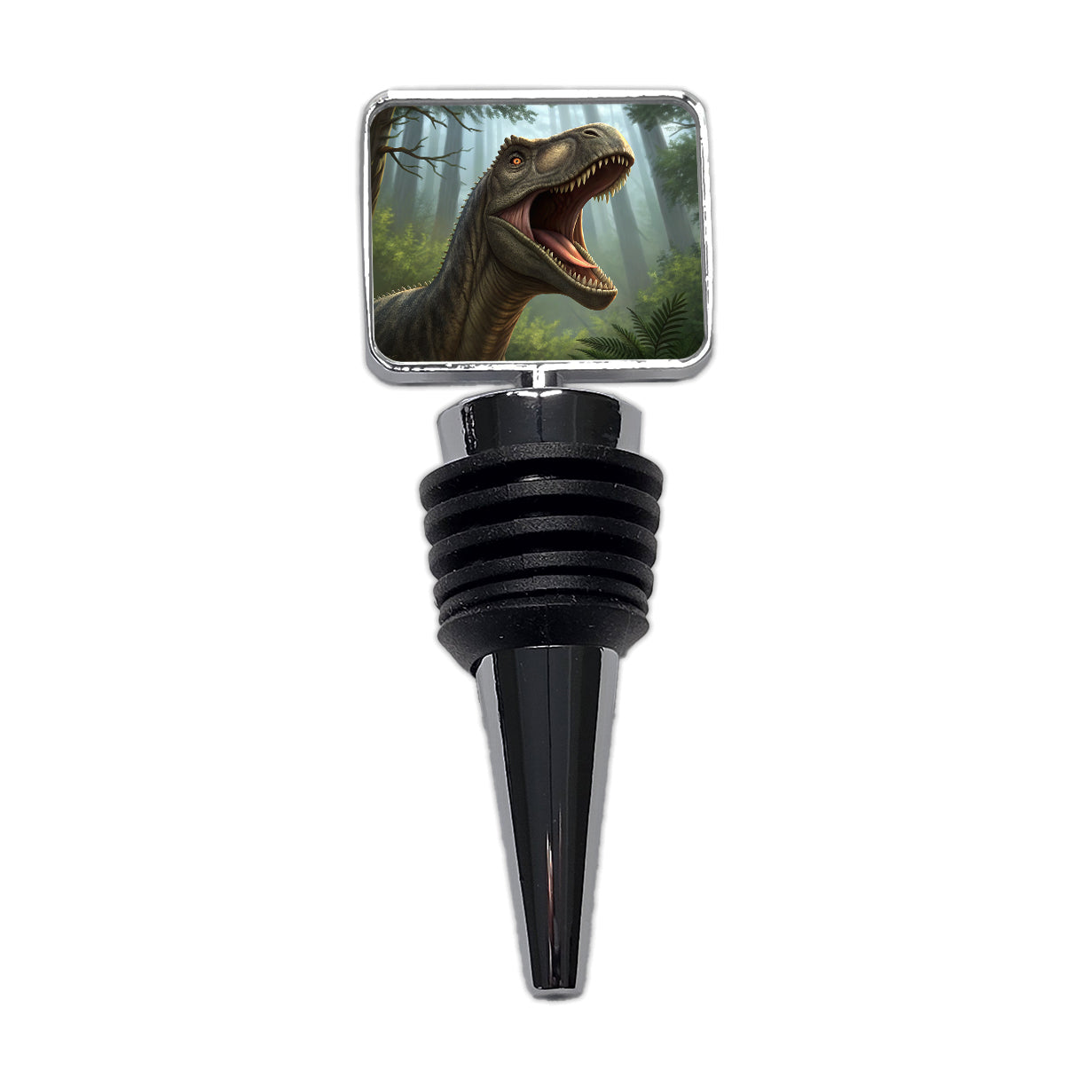 Roaring Brontosaurus Dinosaur Forest Wine Bottle Stopper