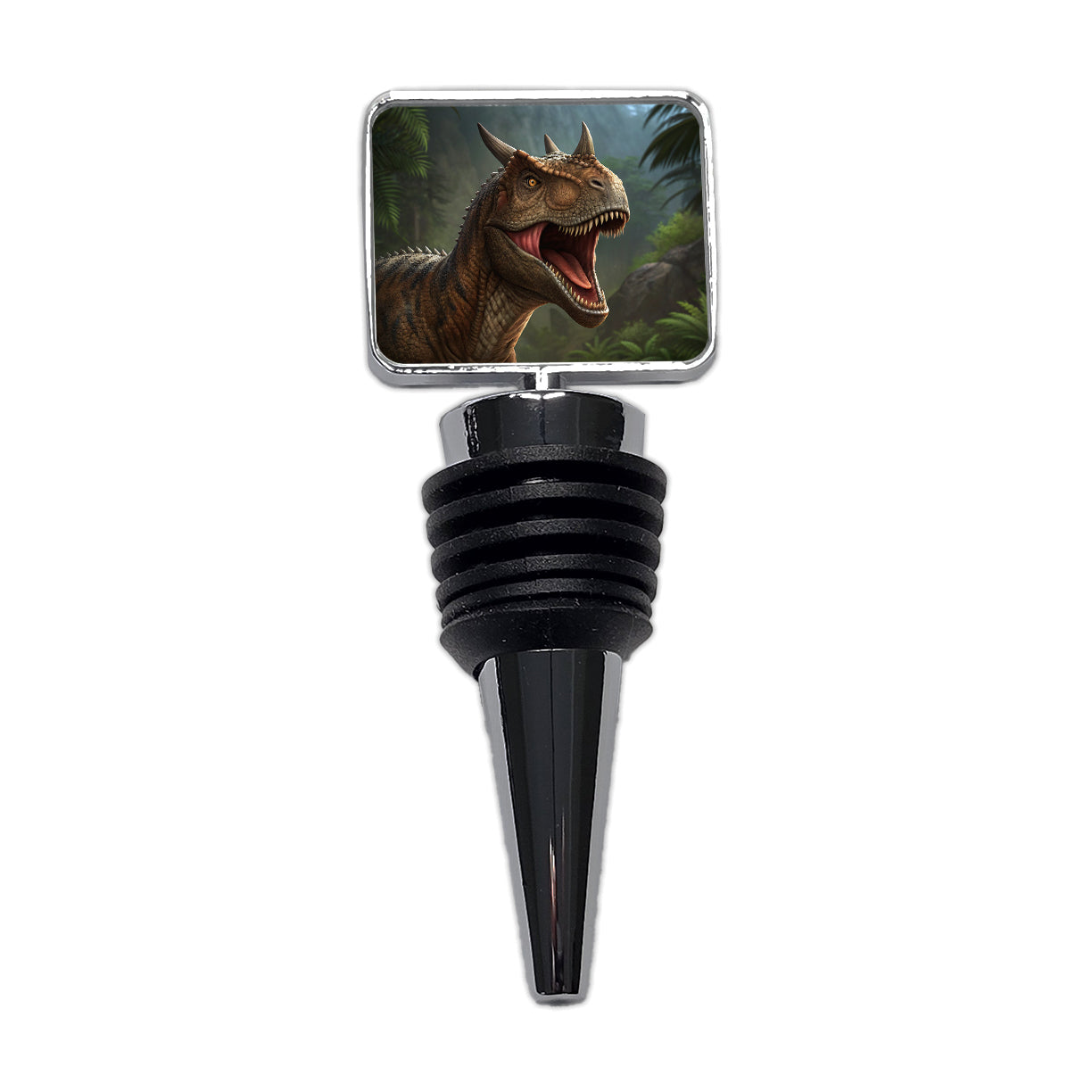 Roaring Carnotaurus Dinosaur Scary Wine Bottle Stopper