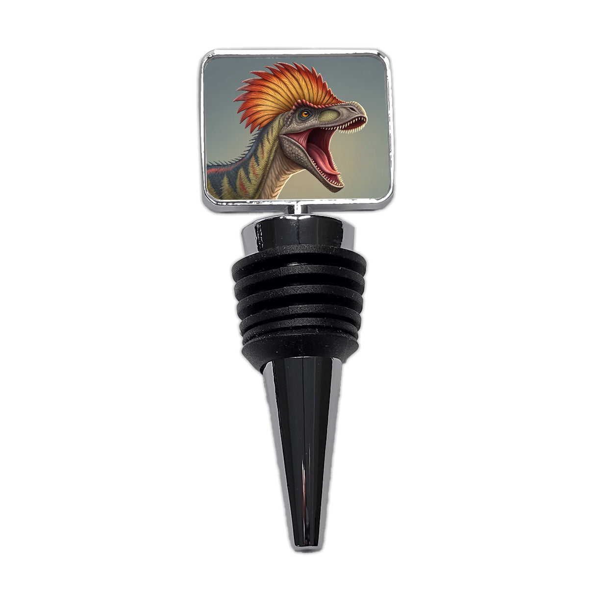Roaring Dilophosaurus Dinosaur Wine Bottle Stopper