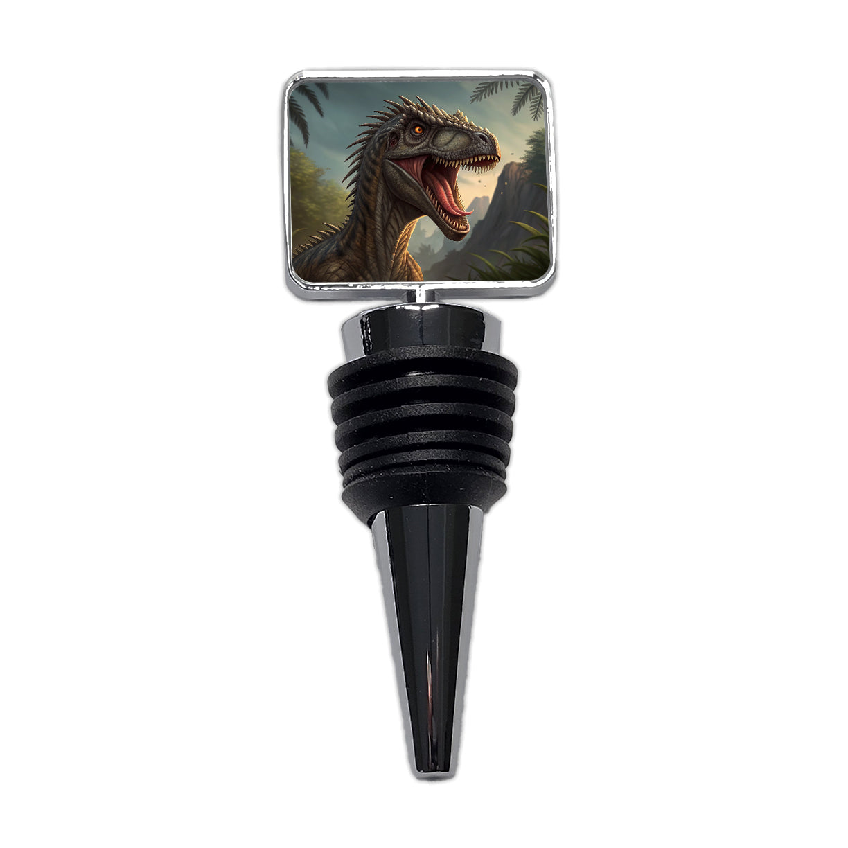 Roaring Eoraptor Dinosaur Scary Wine Bottle Stopper