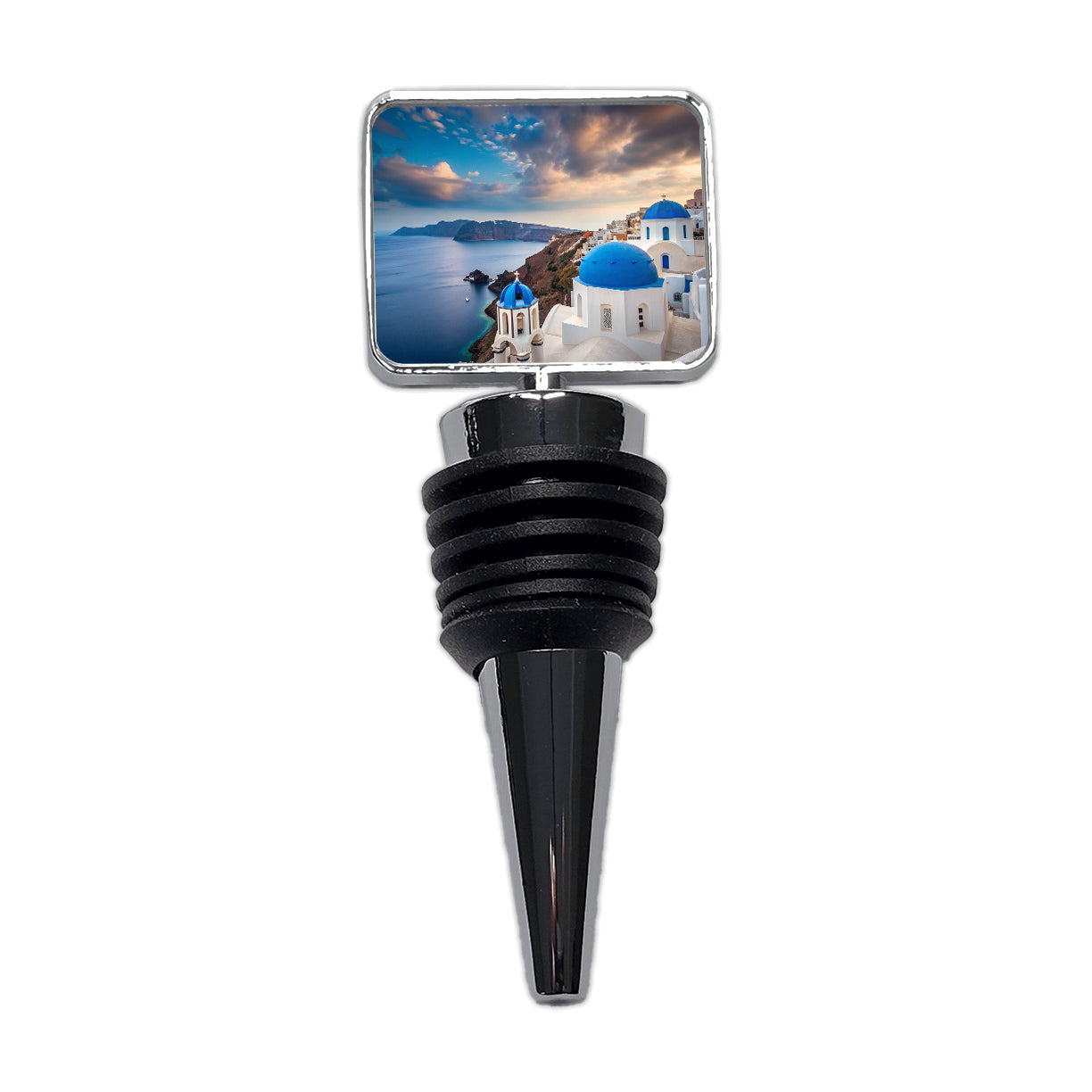 Santorini Greece Travel Beautiful Wine Bottle Stopper
