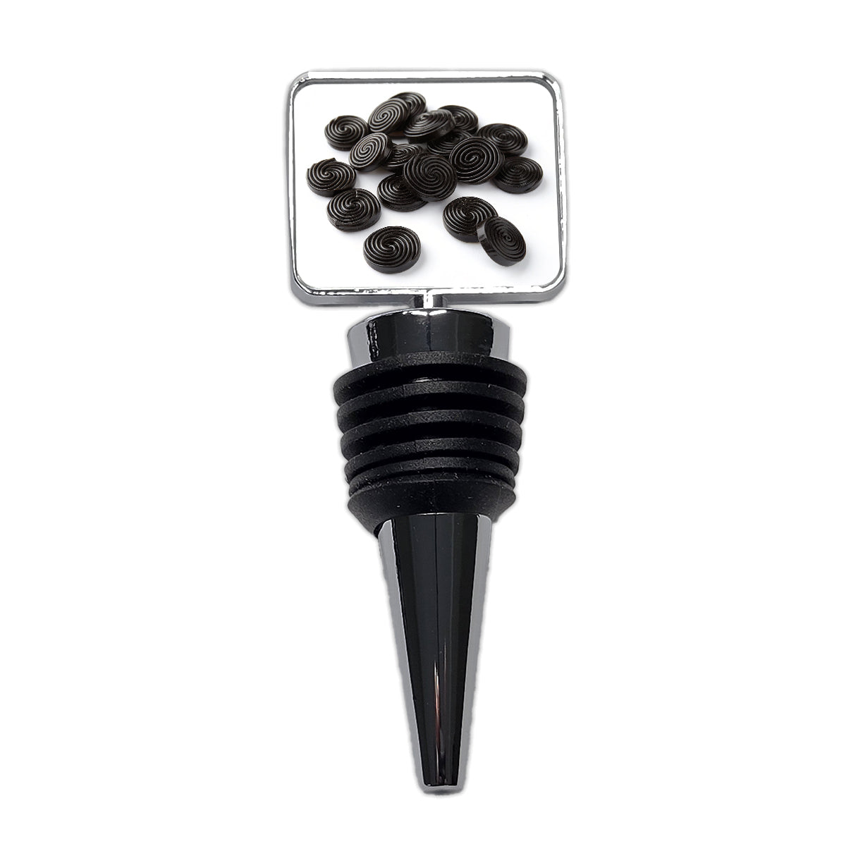Scattered Black Licorice Wine Bottle Stopper
