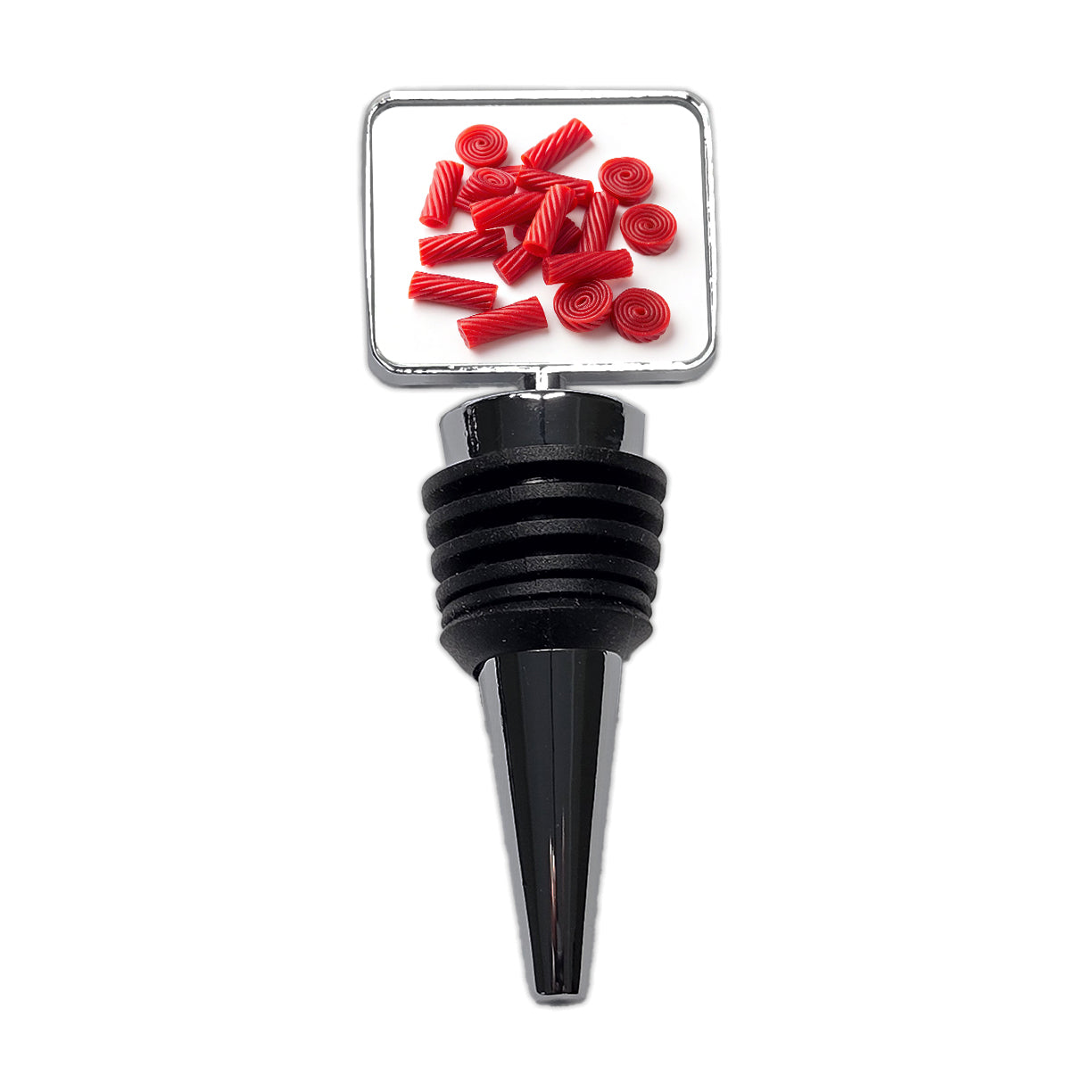 Scattered Red Licorice Wine Bottle Stopper