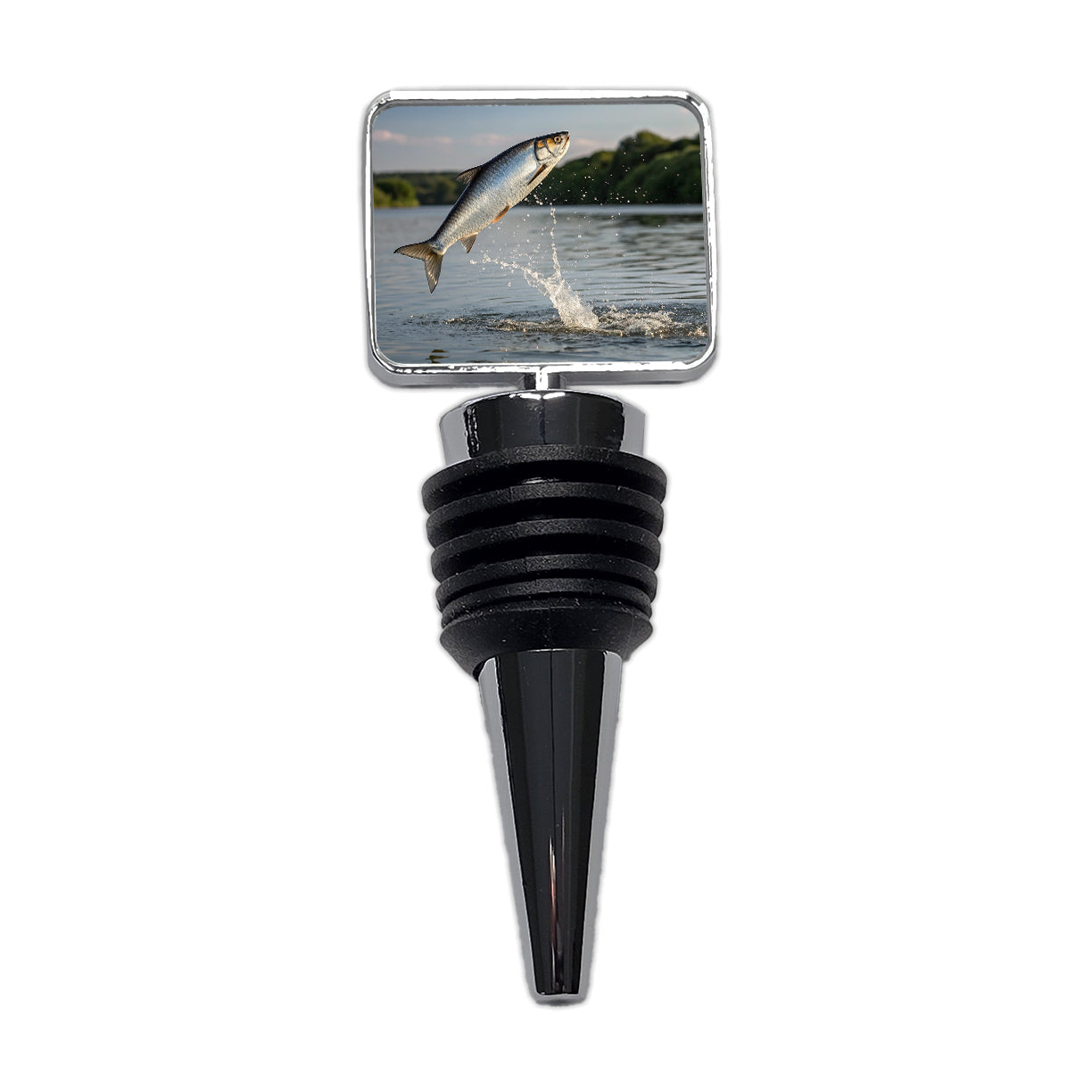 Shad Fish Jumping Fishing Wine Bottle Stopper
