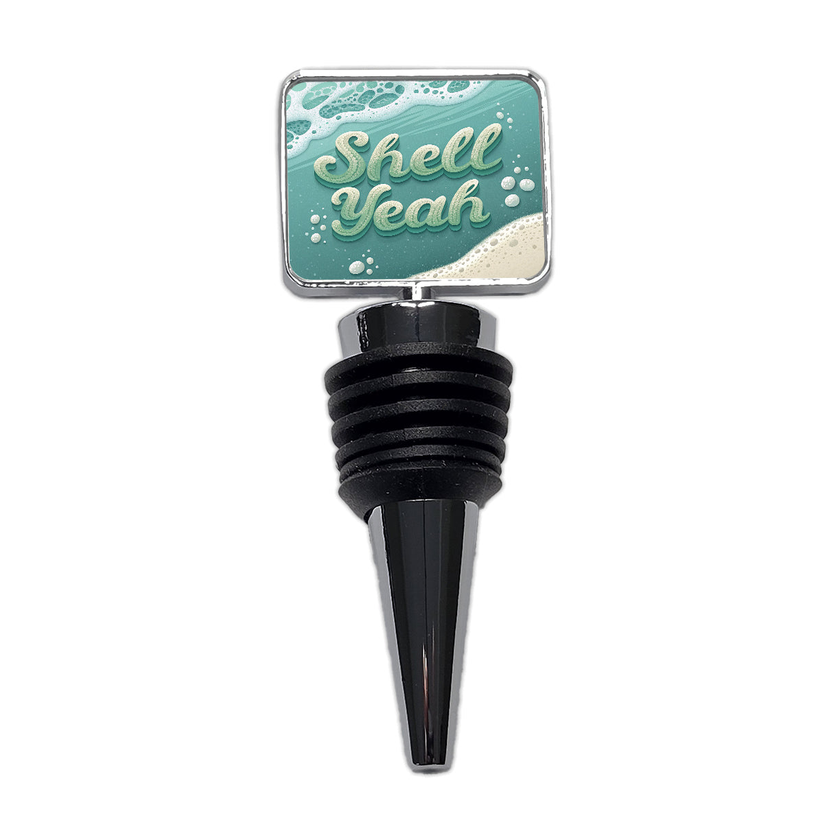 Shell Yeah Sea Foam Ocean Beach Funny Wine Bottle Stopper