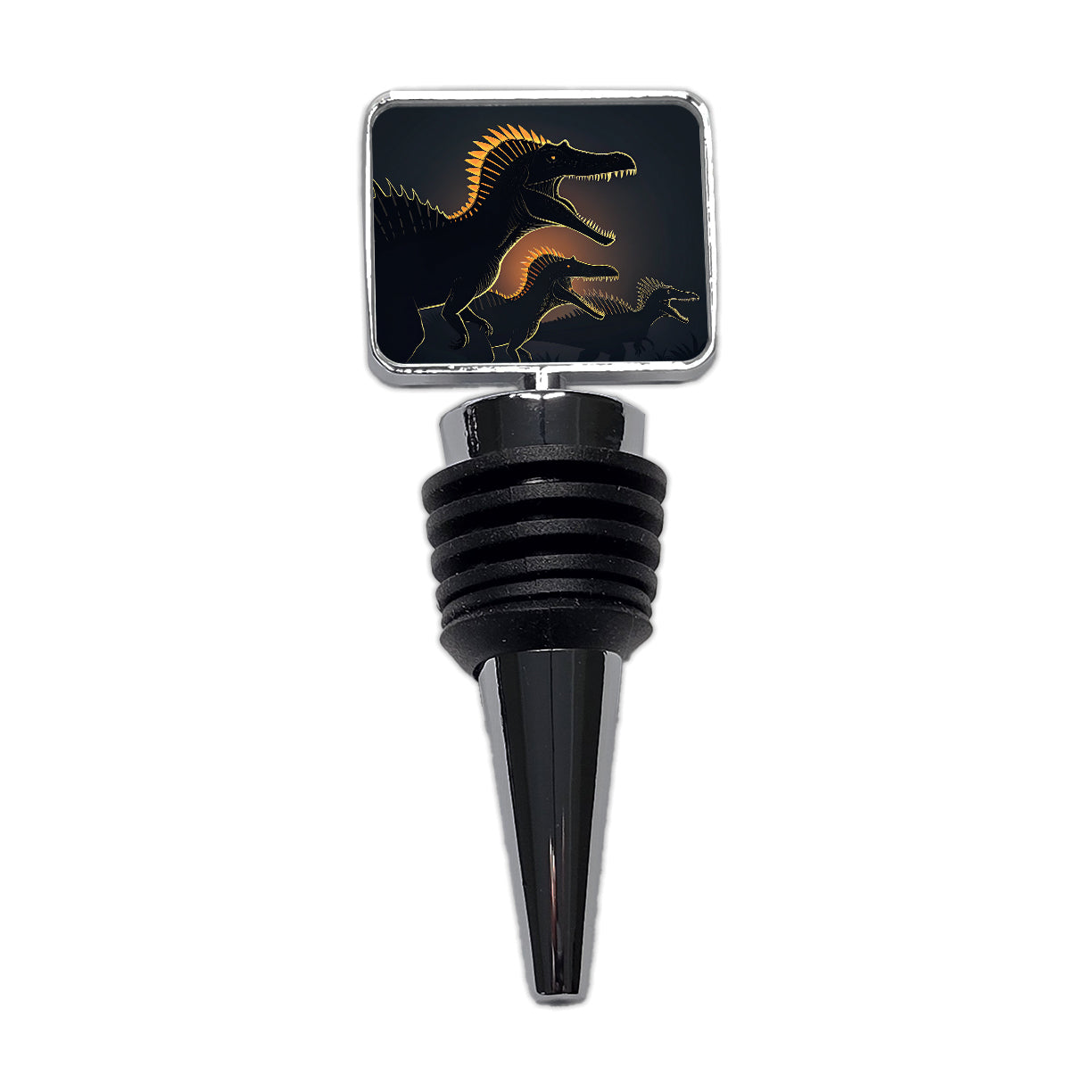 Spinosaurus Silhouettes Night Dinosaurs Wine Bottle Stopper