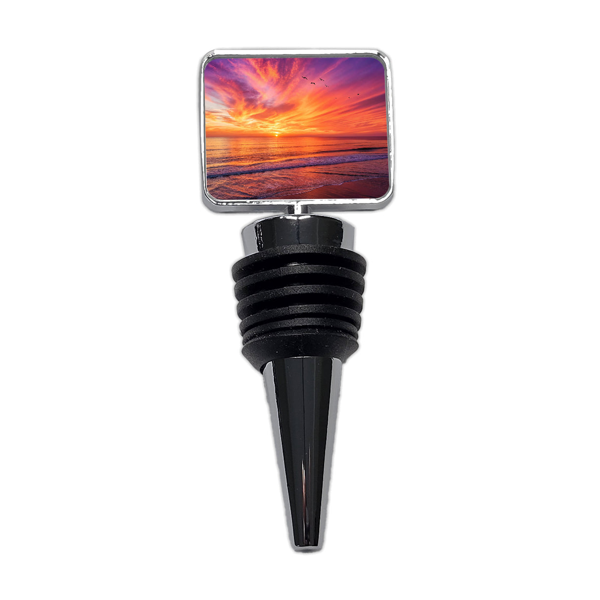 Sunrise Sunset Over The Ocean Beach Wine Bottle Stopper