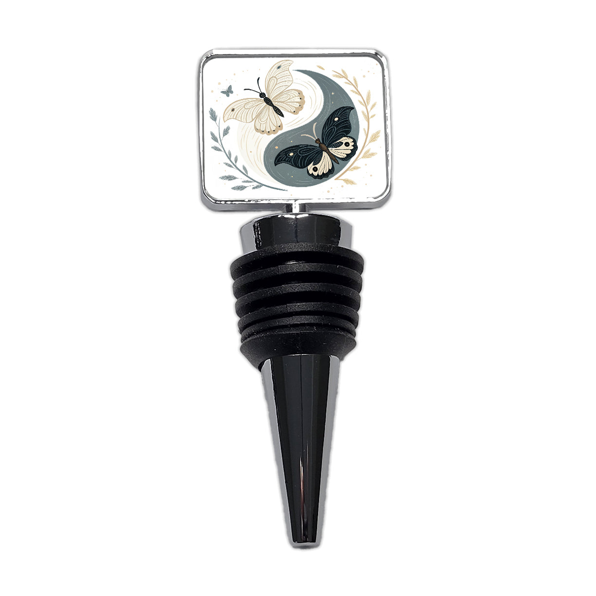 Two Butterflies Yin Yang Wine Bottle Stopper