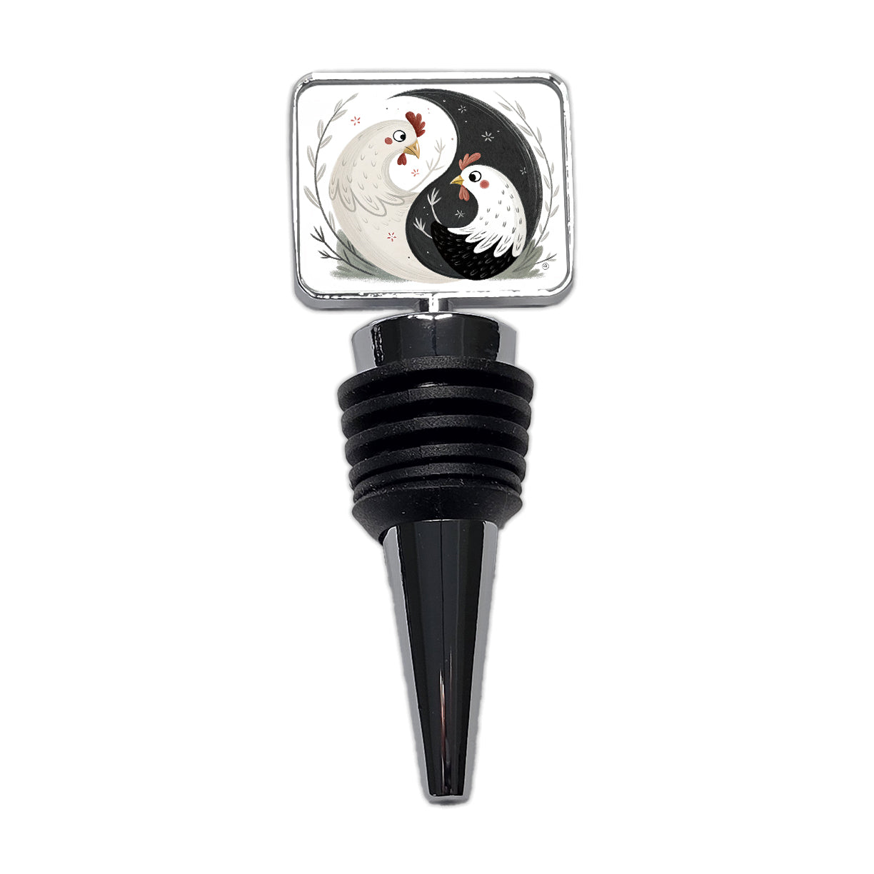 Two Chickens Yin Yang Wine Bottle Stopper