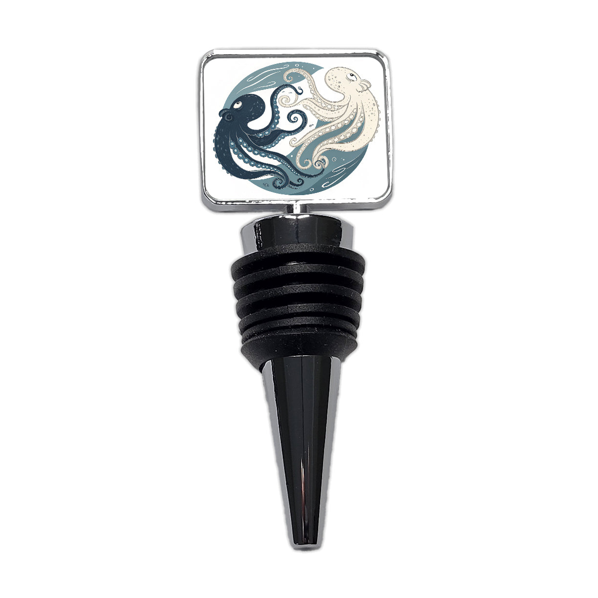 Two Octopus Yin Yang Wine Bottle Stopper