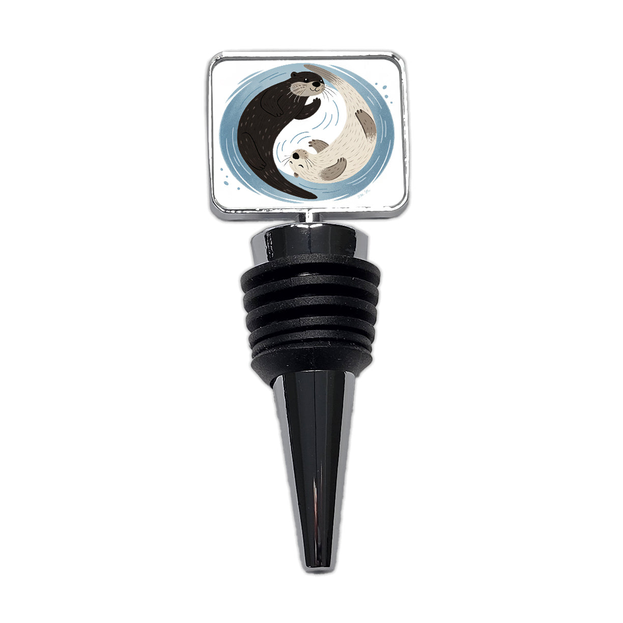 Two Otters Yin Yang Cute Wine Bottle Stopper