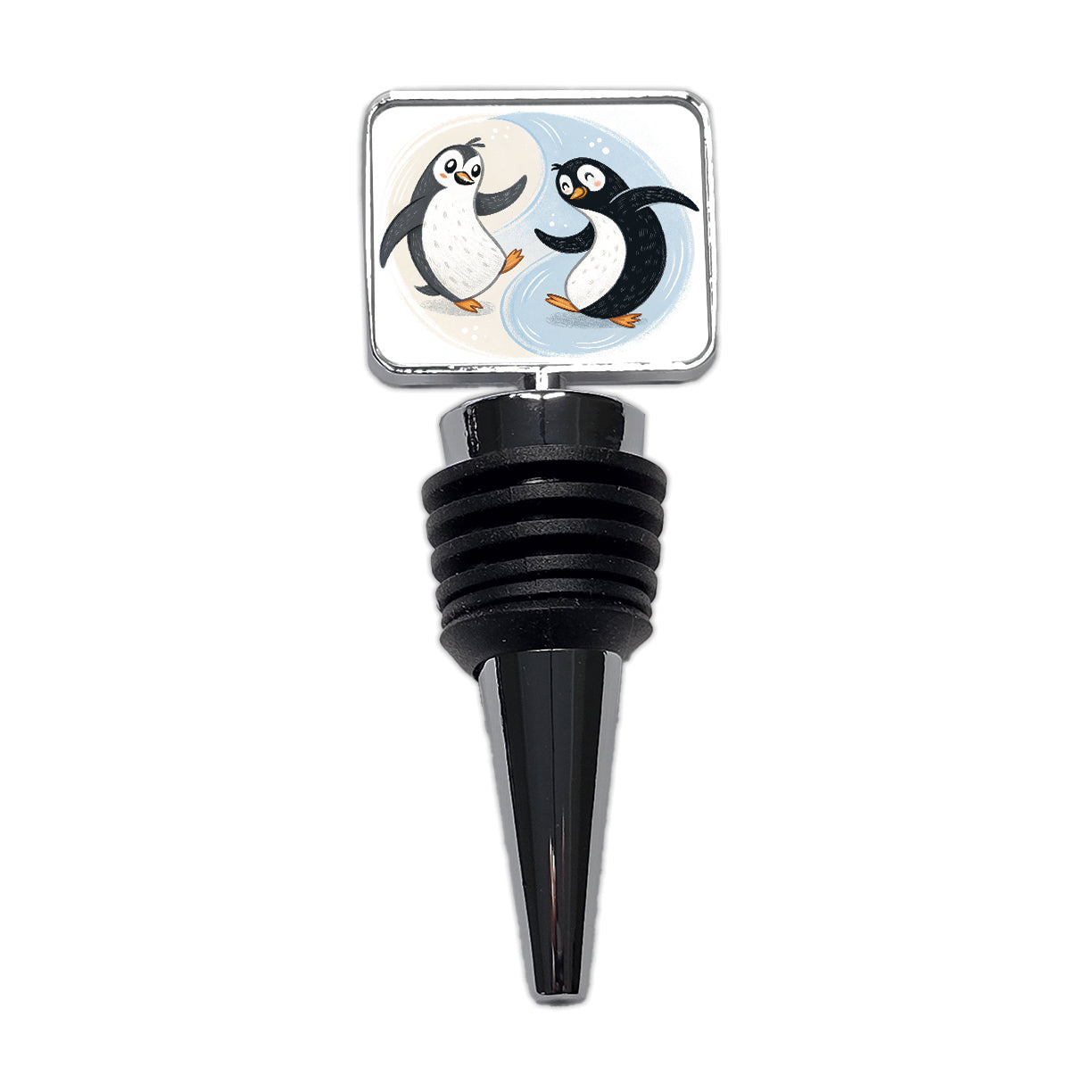 Two Penguins Yin Yang Cute Wine Bottle Stopper