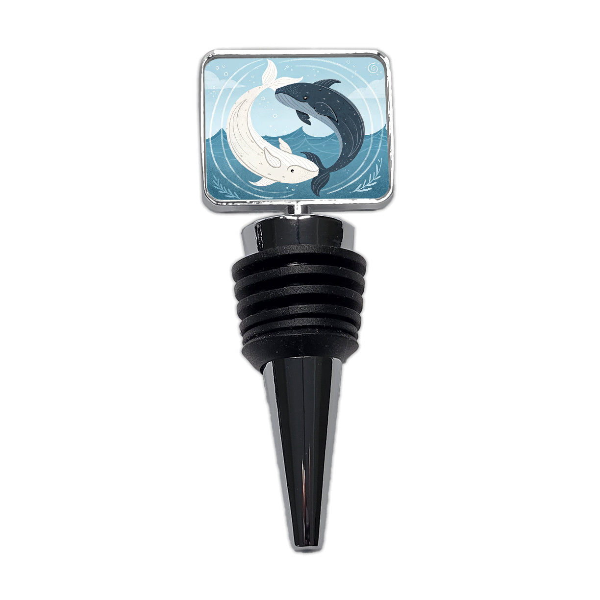 Two Whales Yin Yang Ocean Wine Bottle Stopper