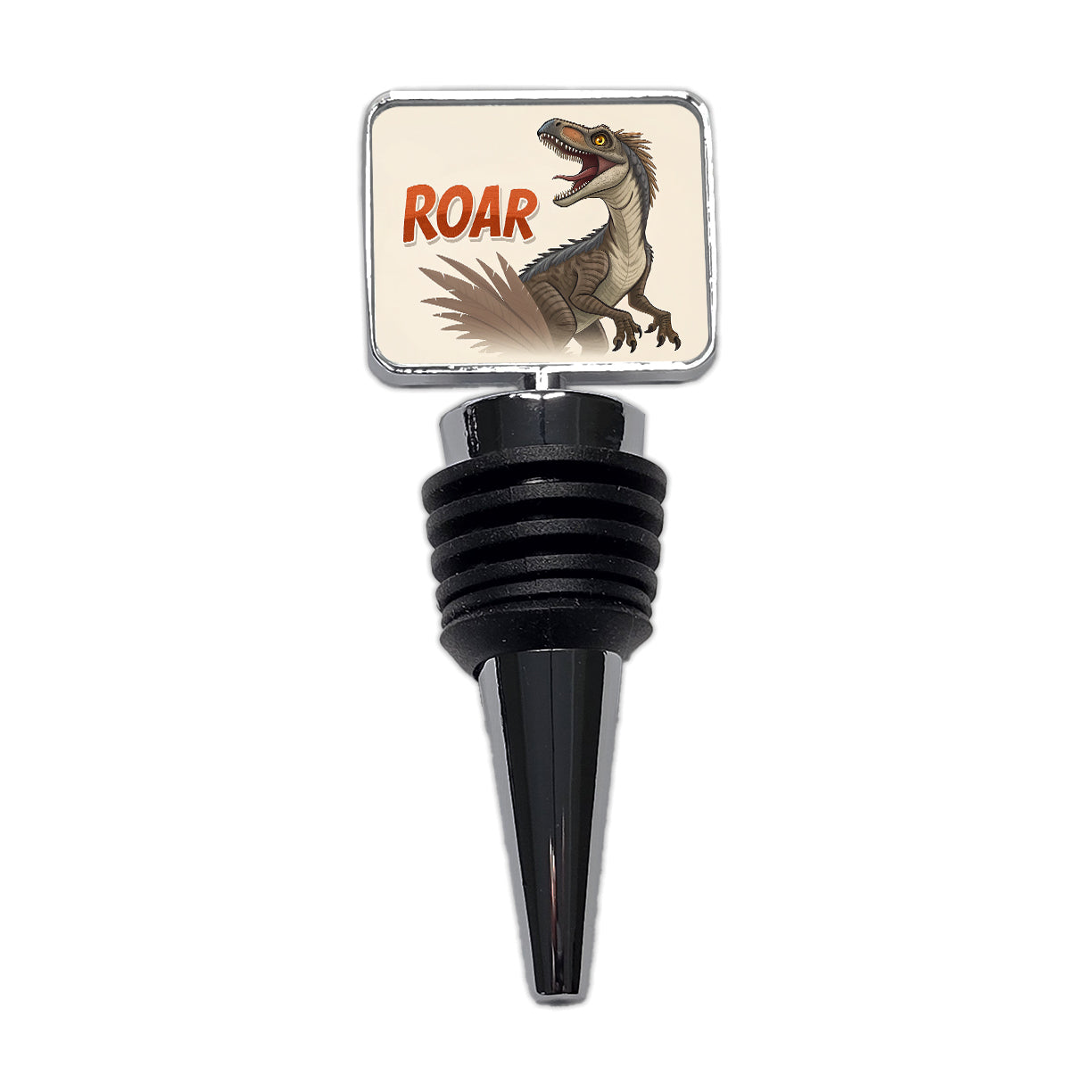 Velociraptor With Roar Dinosaur Wine Bottle Stopper