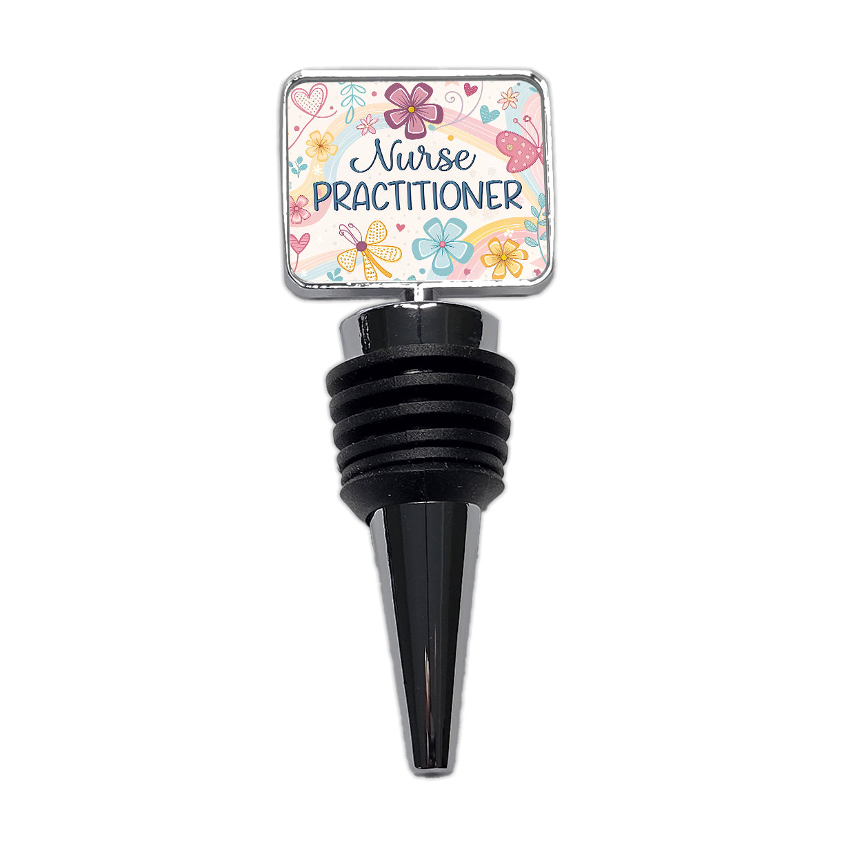 Nurse Practitioner Appreciation Coquette Bows Flowers Wine Bottle Stopper