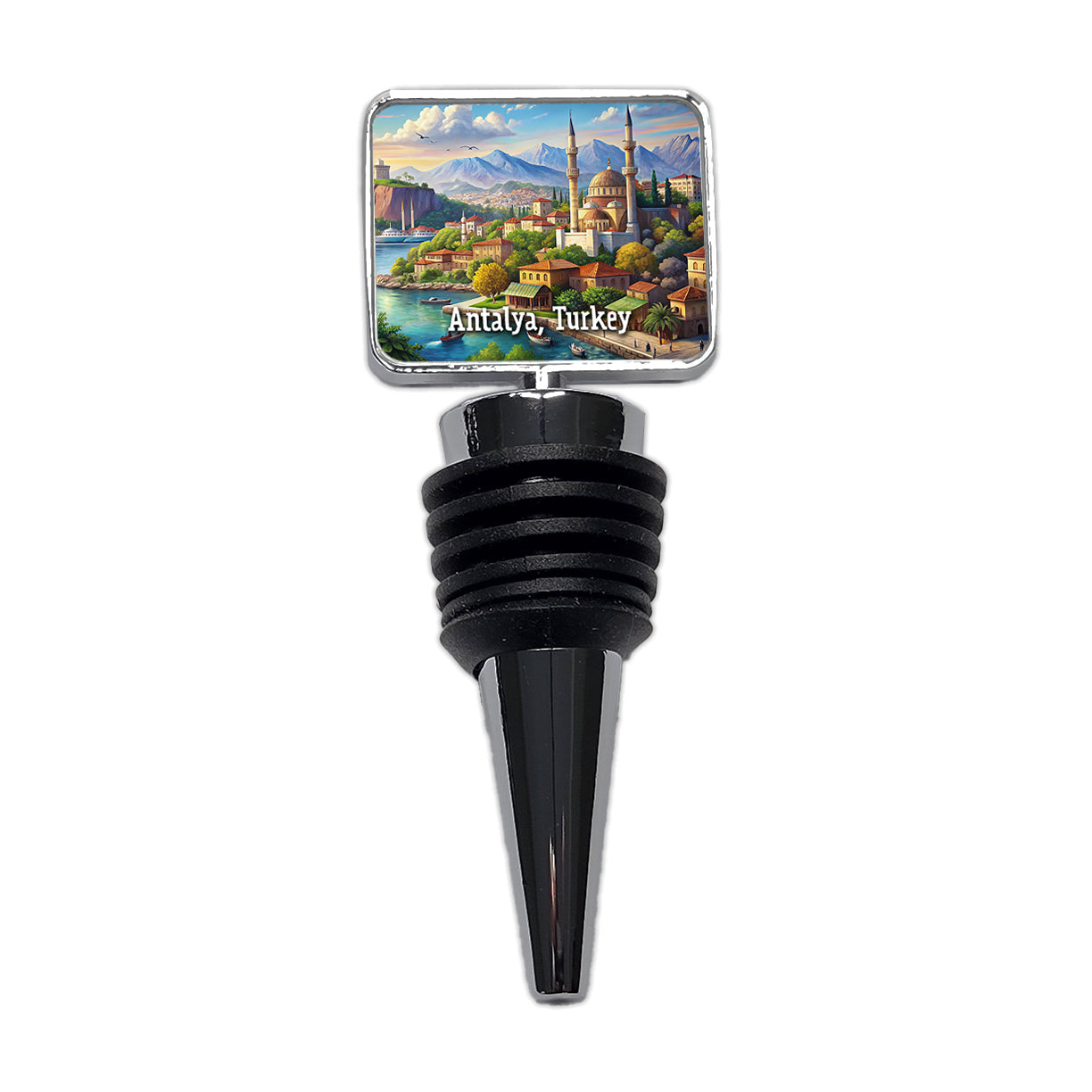 Antalya, Turkey Travel City Country Stamp Wine Bottle Stopper