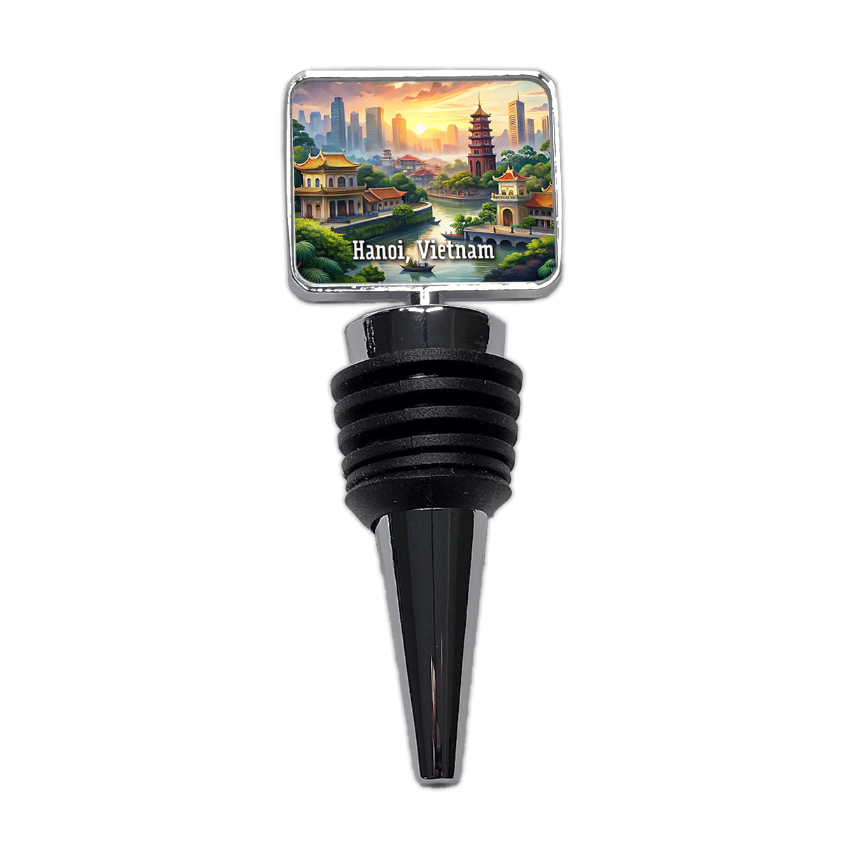 Hanoi, Vietnam Travel City Country Stamp Wine Bottle Stopper