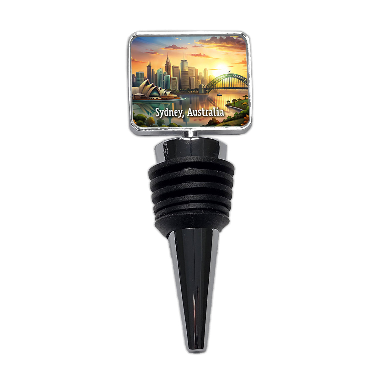 Sydney, Australia Travel City Country Stamp Wine Bottle Stopper