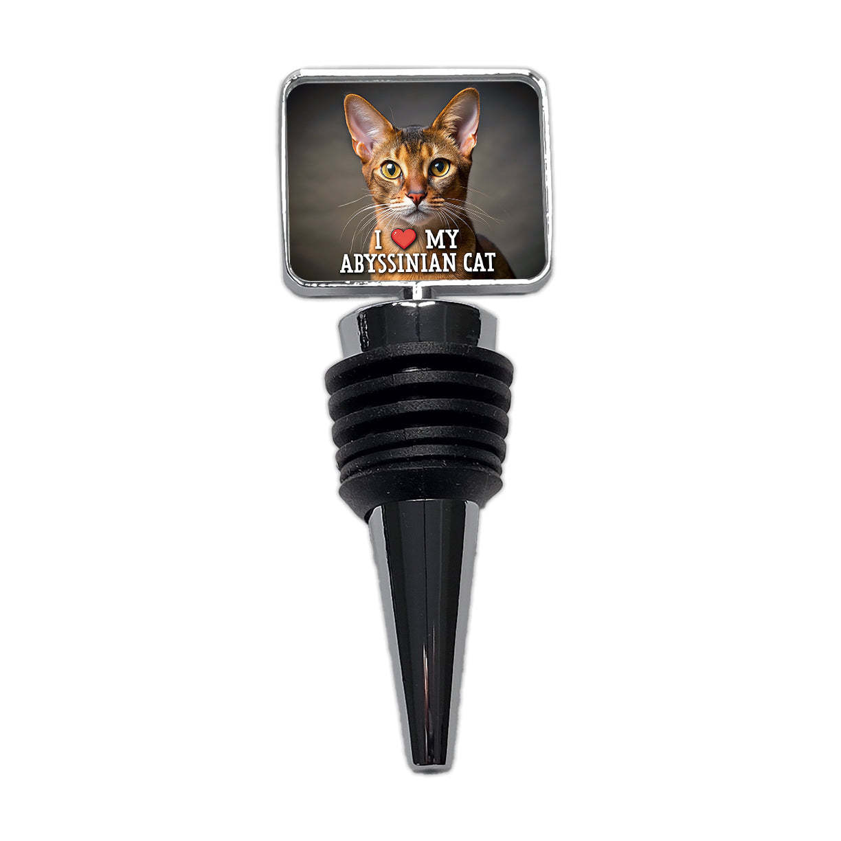 I Love My Abyssinian Cat Heart Wine Bottle Stopper