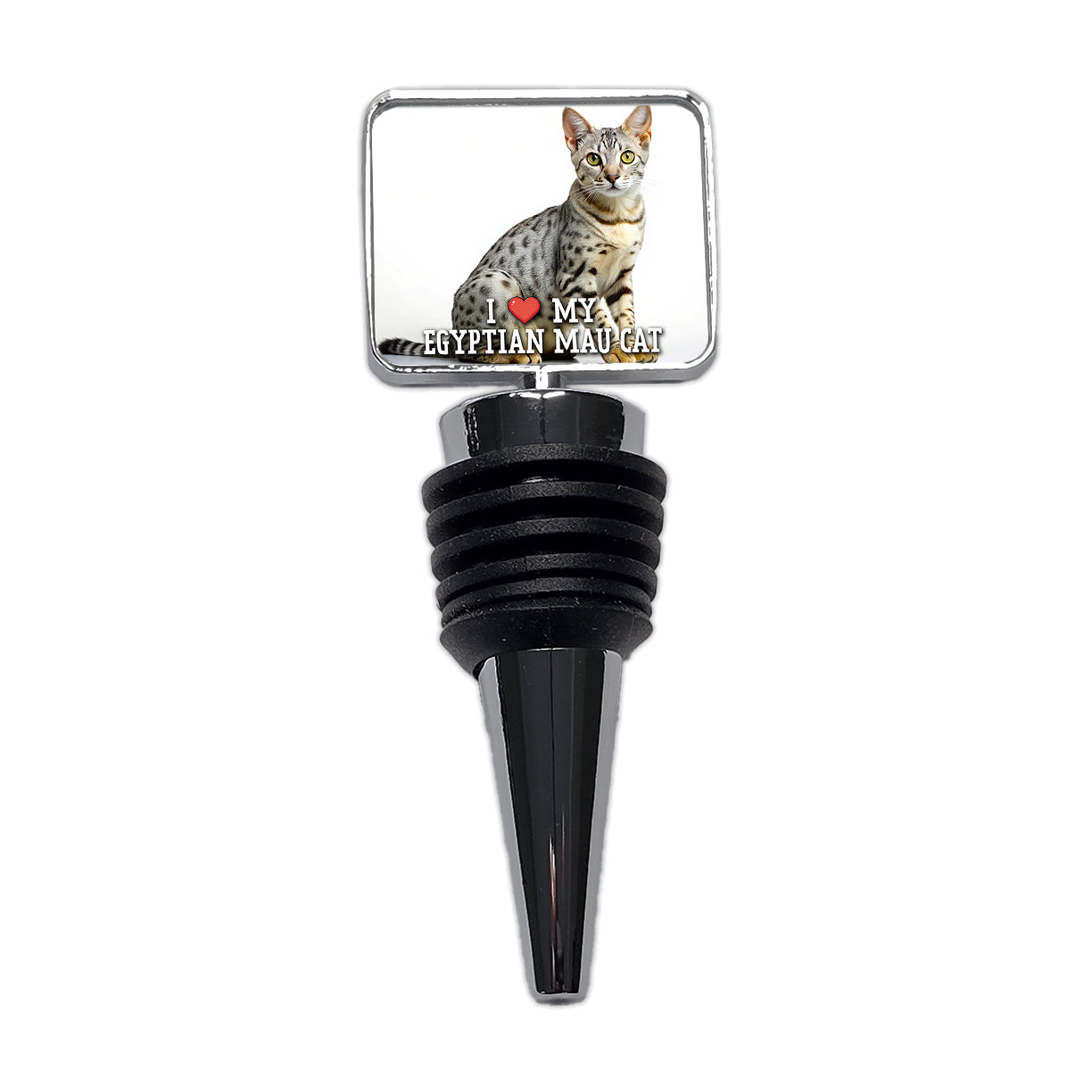 I Love My Egyptian Mau Cat Heart Wine Bottle Stopper