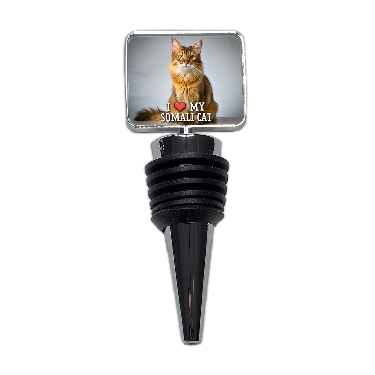 I Love My Somali Cat Heart Wine Bottle Stopper