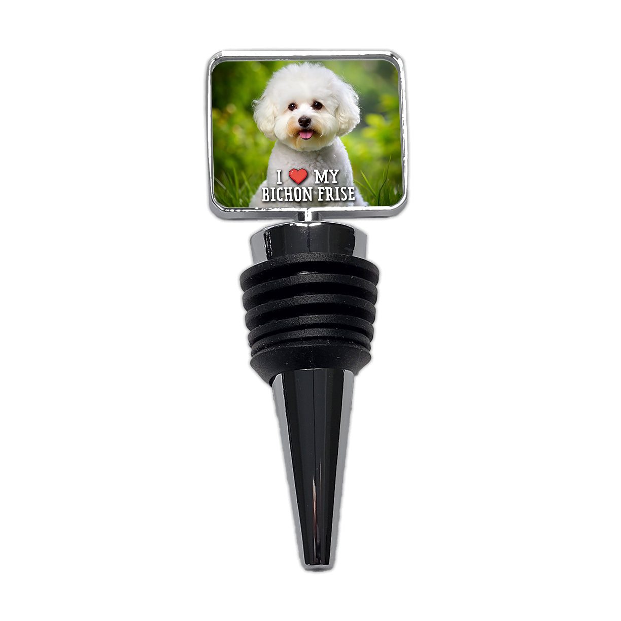 I Love My Bichon Frise Dog Heart Wine Bottle Stopper